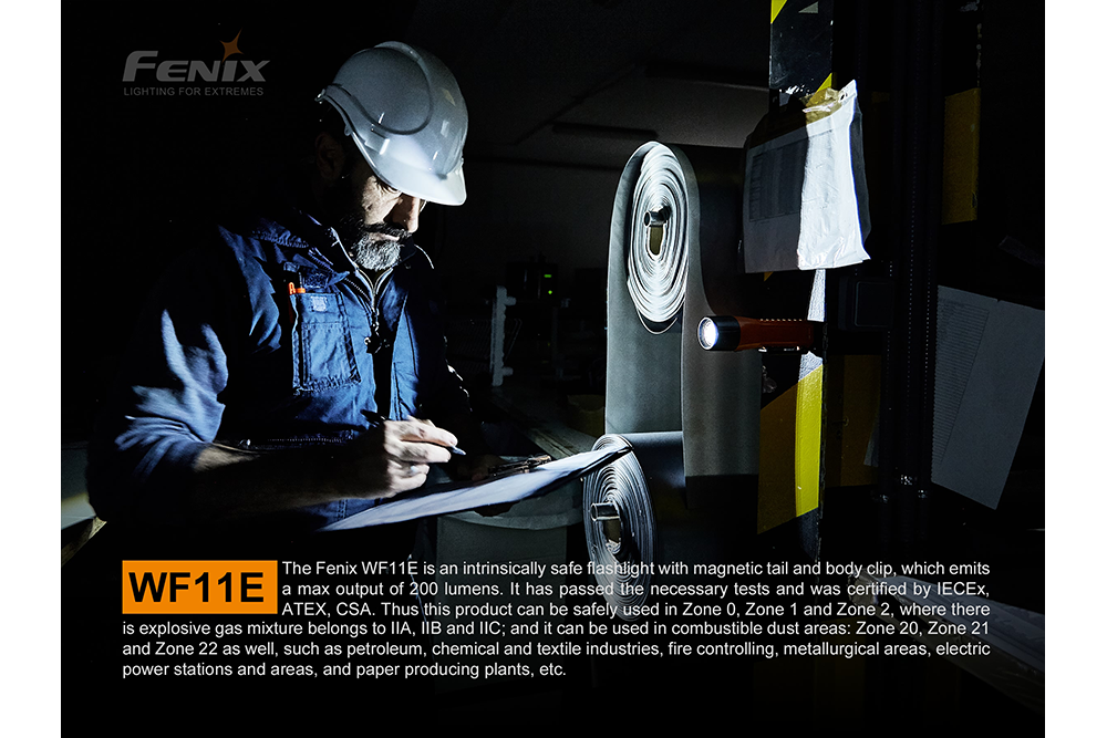 Palmarius Outdoors Fenix WF11E Intrinsically Safe Flashlight Work Flashlight