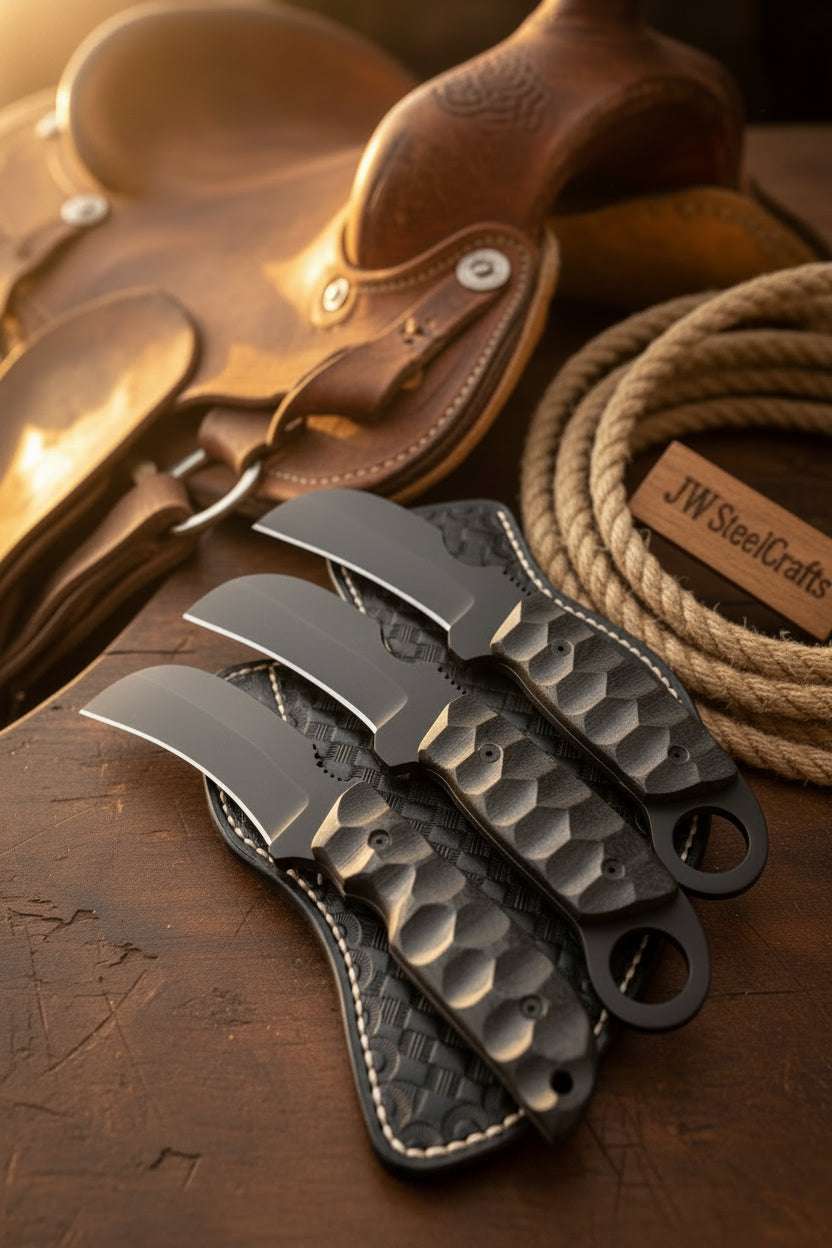 Palmarius Outdoors Blackstone Talon Karambit Trio Set of 5 Handmade Coated with G10 Handle Karambit Knife