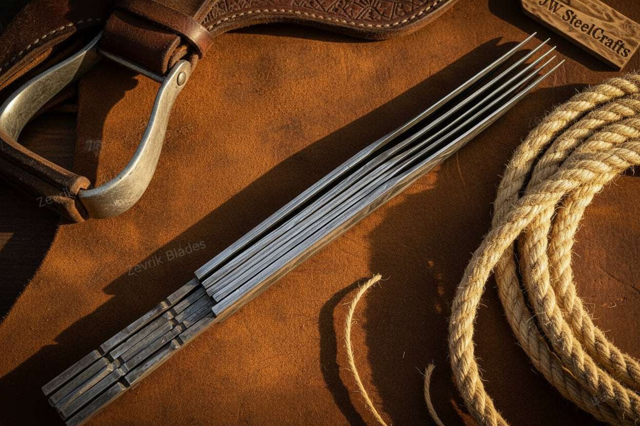 Palmarius Outdoors Rangehand Blade Blank Set 9" Handmade Damascus Full Tang Blank Knife blank Blades