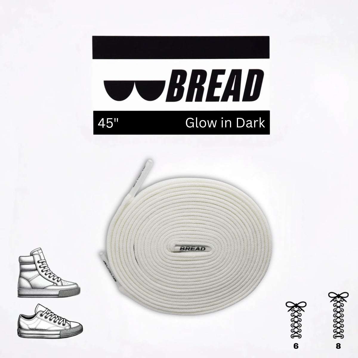 Palmarius Outdoors Night White - Glow in the Dark Elastic Shoelace