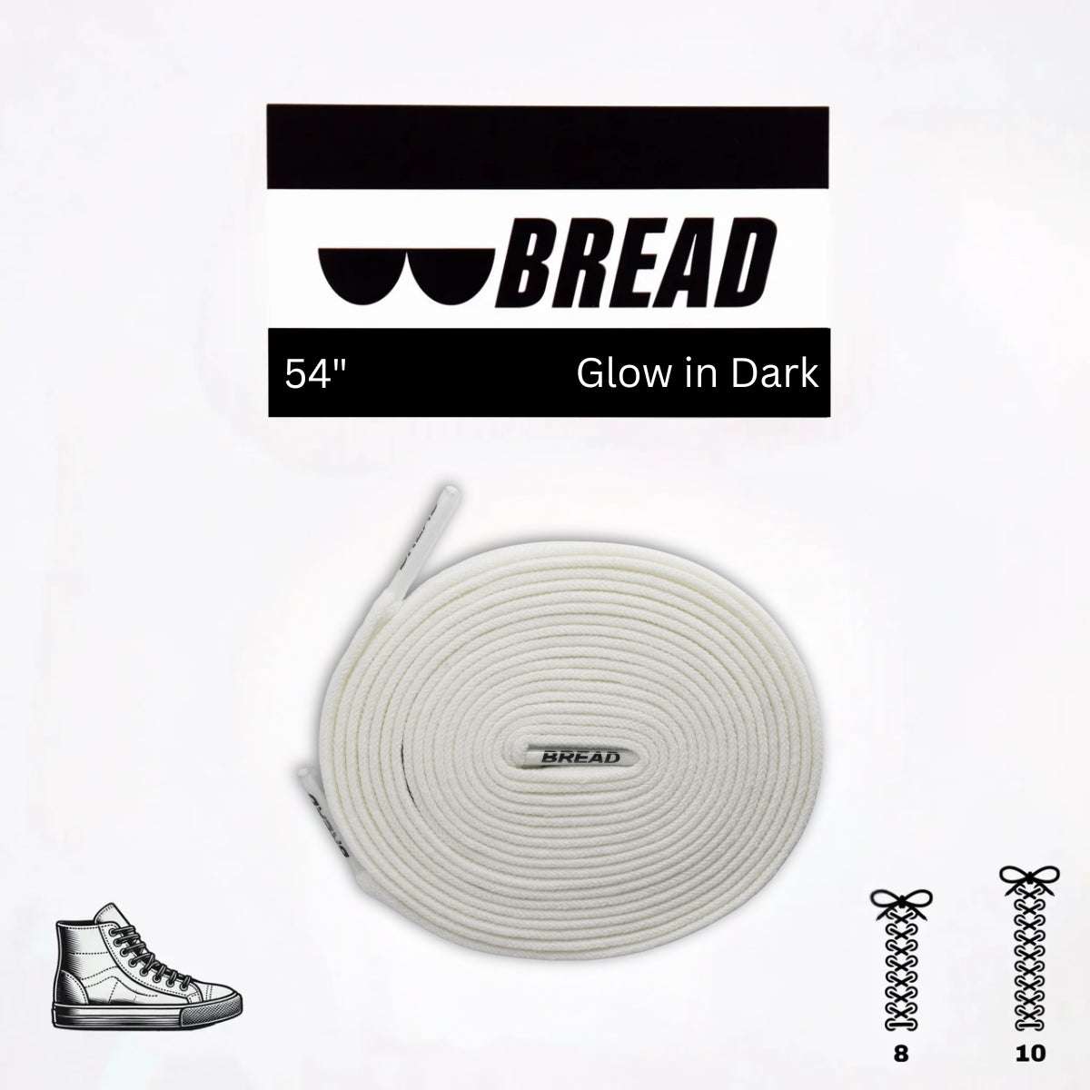 Palmarius Outdoors Night White - Glow in the Dark Elastic Shoelace