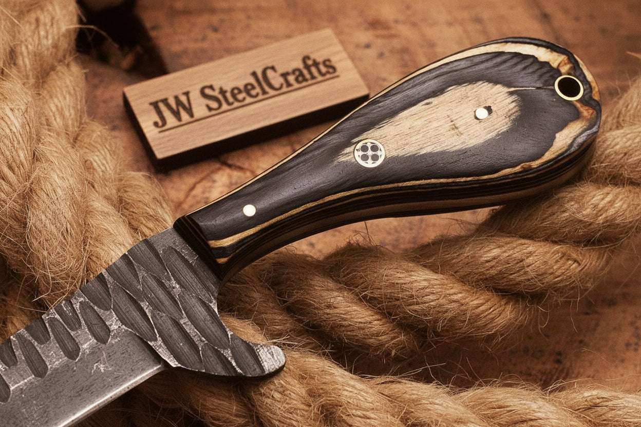 Palmarius Outdoors Ranchero Bull Cutter Knife 7" Handmade Damascus Tanto Point Bull Cutter Knives Set