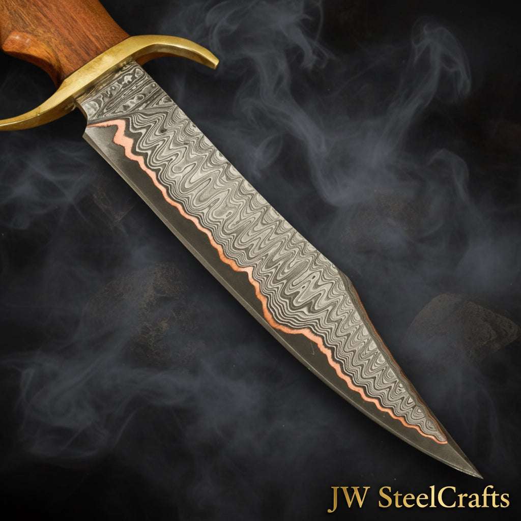 Palmarius Outdoors Timberland Trapper Bowie Knife 10" Handmade Damascus Presentation Box Bowie Knife