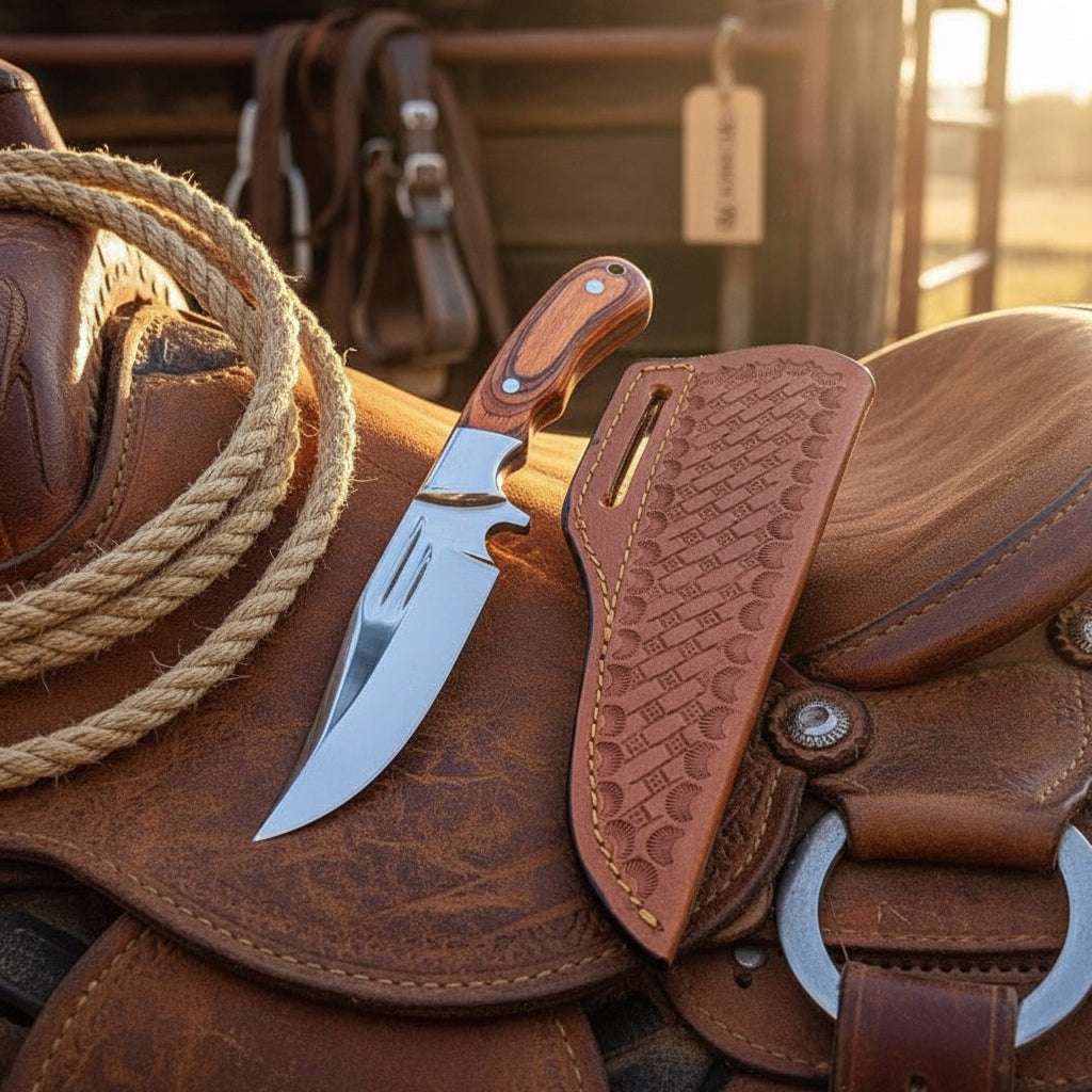 Palmarius Outdoors Timberbrass Skinner Knife 9" Handmade Damascus Wood Handle Brass Accent Skinner Knife