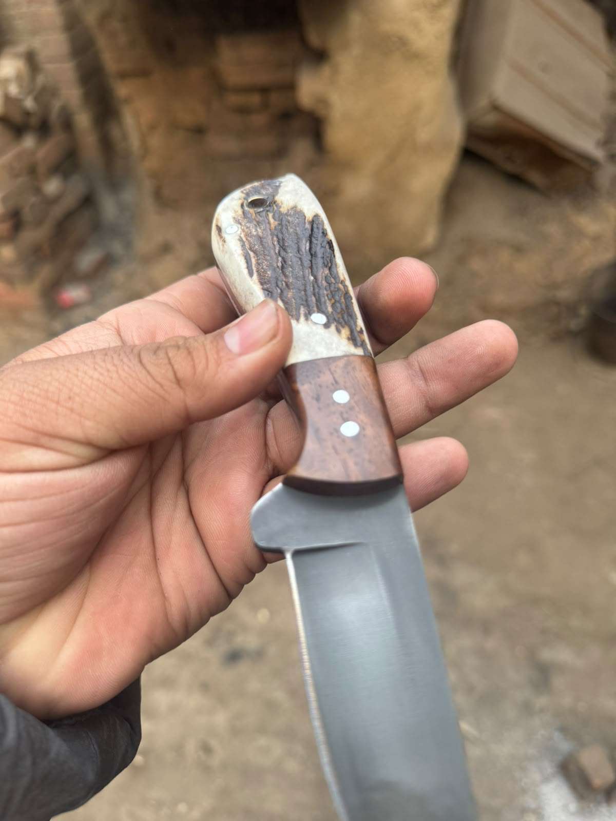 Palmarius Outdoors Anvilwood Hunter's Blade 9" Handmade High Carbon Stag Horn Handle Hunting Knife