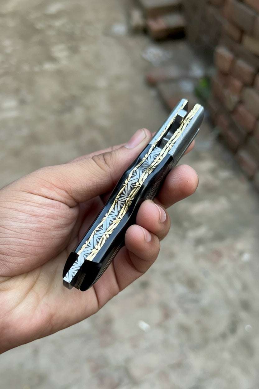 Palmarius Outdoors Ironclad Tanto Folder 8" Handmade High-Carbon Steel Micarta Handle Liner Lock Folder