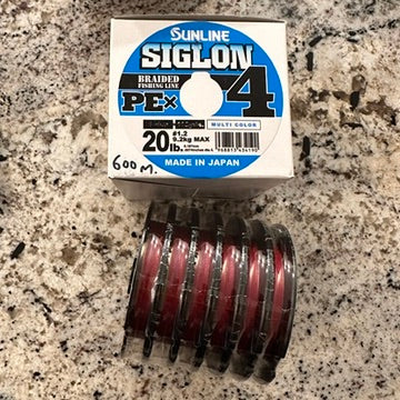 Sunline Siglon 4X Multi Color 600 Meter Spools (660 Yards)