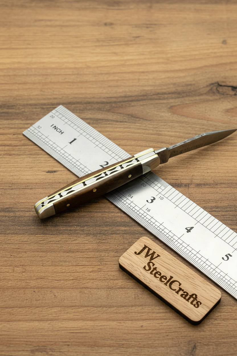 Palmarius Outdoors Rosewood Folding Knife 7.5" Handmade Damascus Steel Traditional Pocket Knife Folding Knife