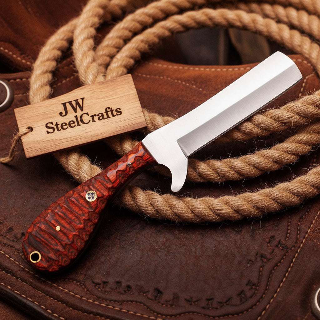 Palmarius Outdoors Crimson Grain Bull Cutter Knife 7" Handmade High Carbon Steel with wood handle Bull Cutter Knives Set