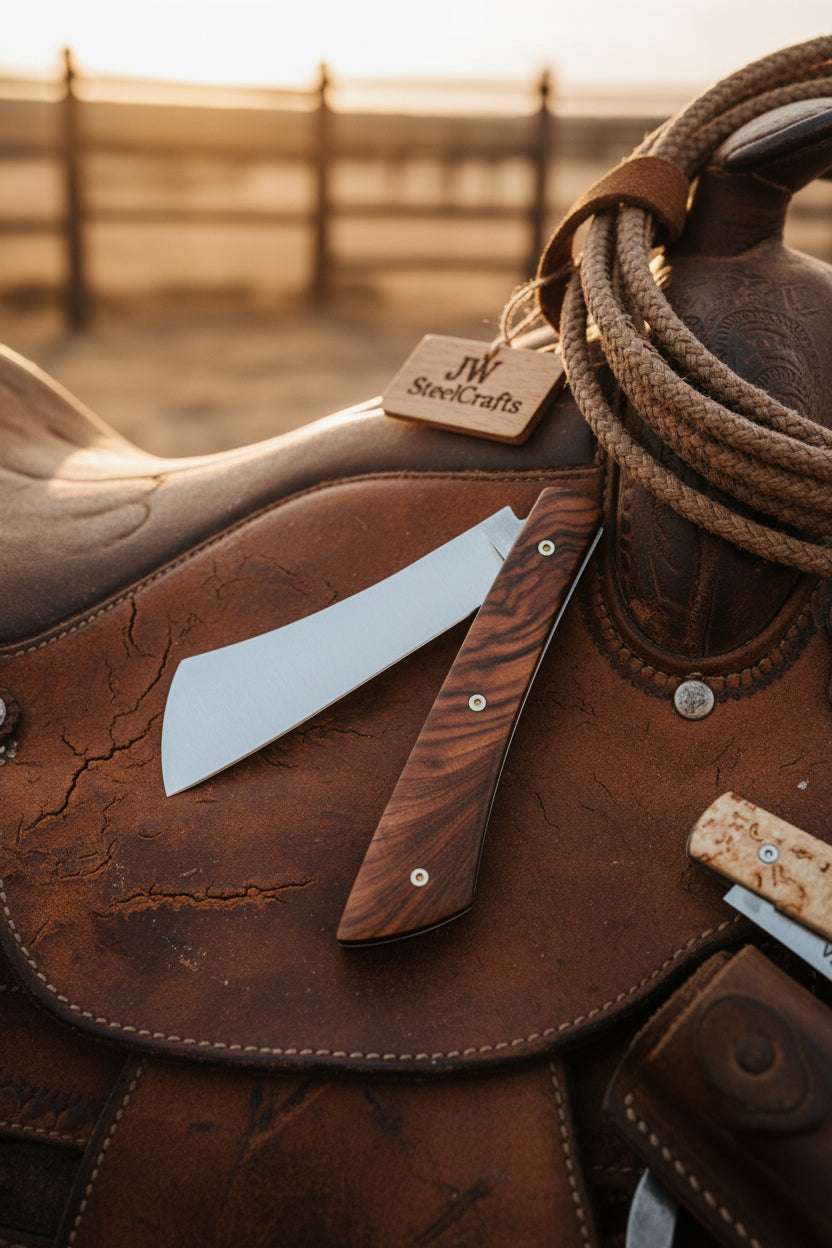 Palmarius Outdoors Cleaverfold Pocket Knife 7" Handmade Stainless Steel Cleaver Blade Folding Knife