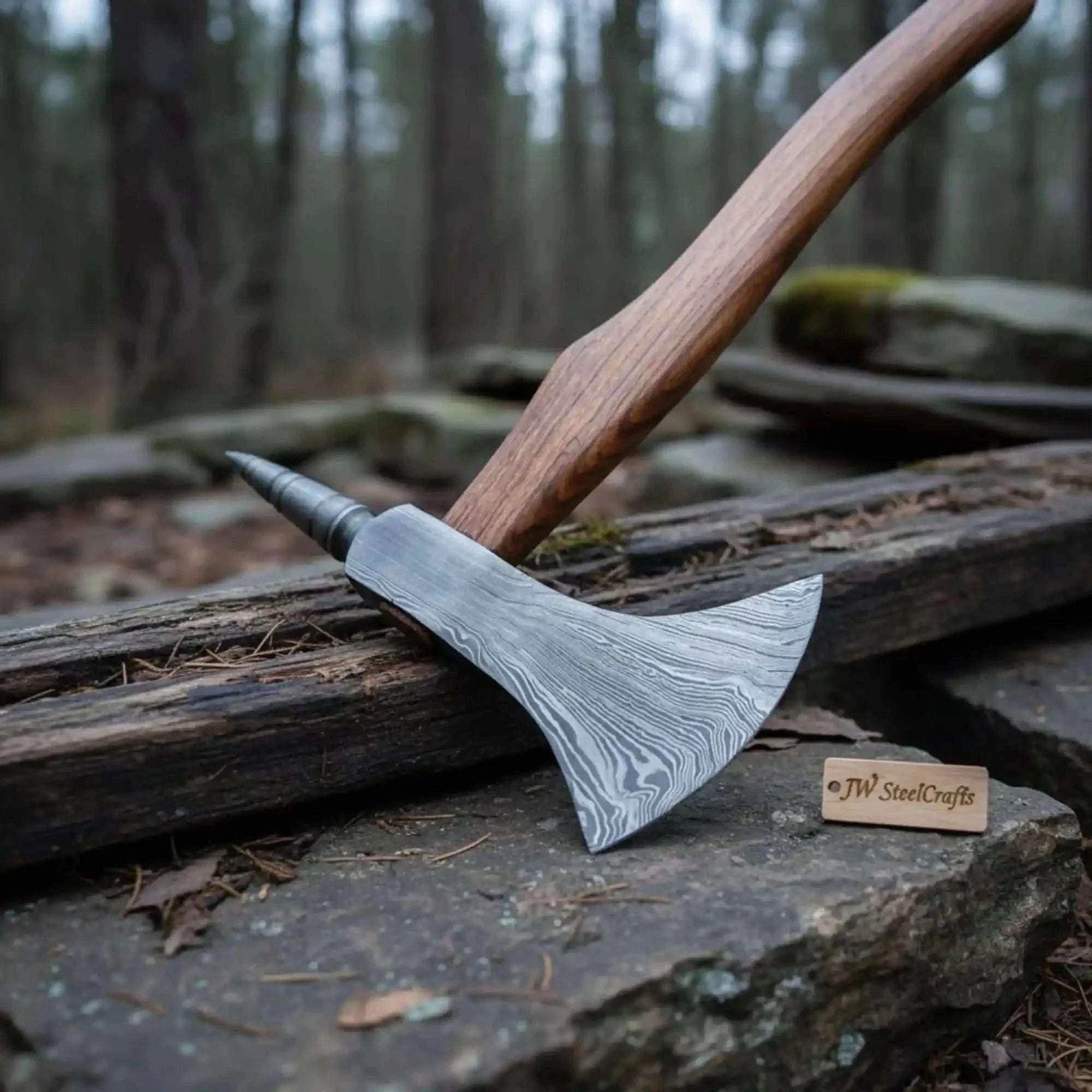 Palmarius Outdoors Custom Handmade Damascus Steel Tomahawk Hatchet Handmade Axe