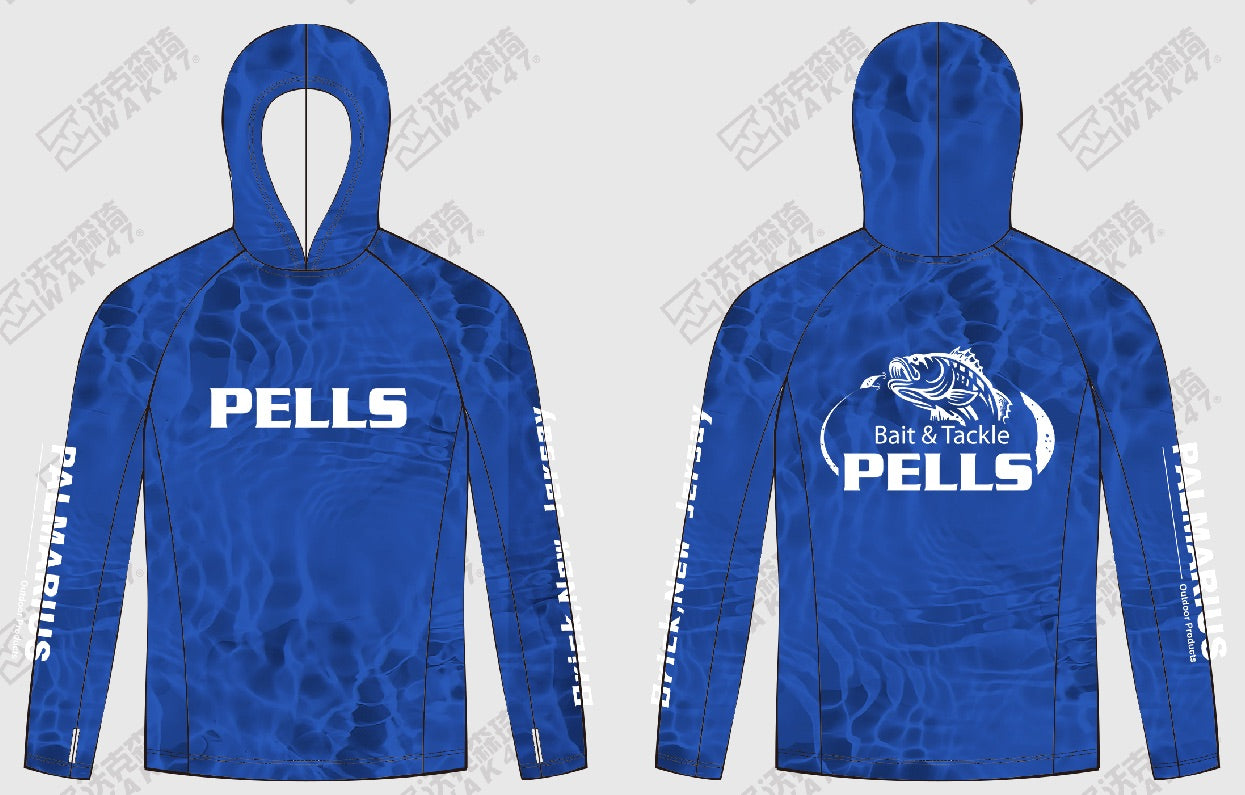 Pell's Kenny Memorial SPF 50 Long Sleeve Hoodies Blue Ocean