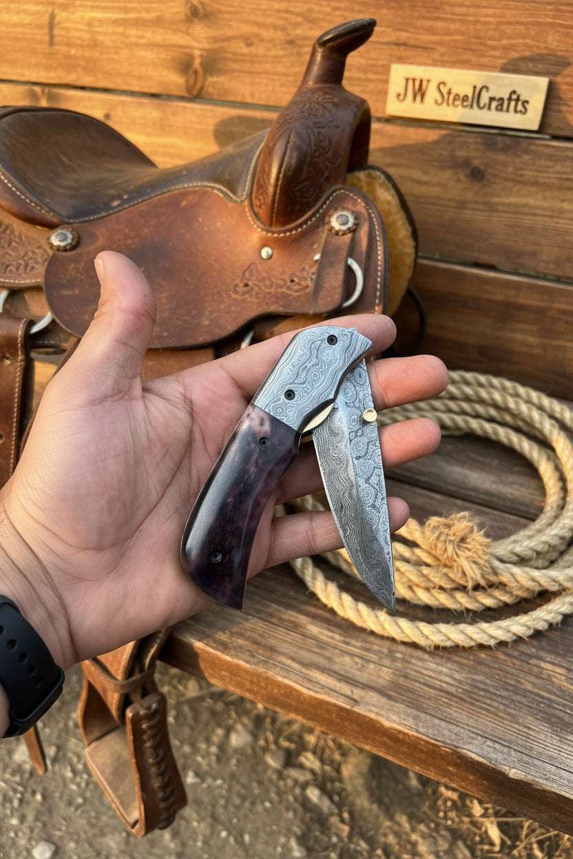 Palmarius Outdoors Rosewood Ridge Folder Knife 6" Handmade Rosewood Handle Liner Lock Liner Lock Folder