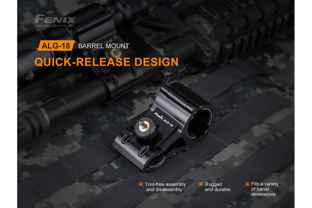Palmarius Outdoors Fenix ALG-18 Flashlight Barrel Mount Tactical Mount
