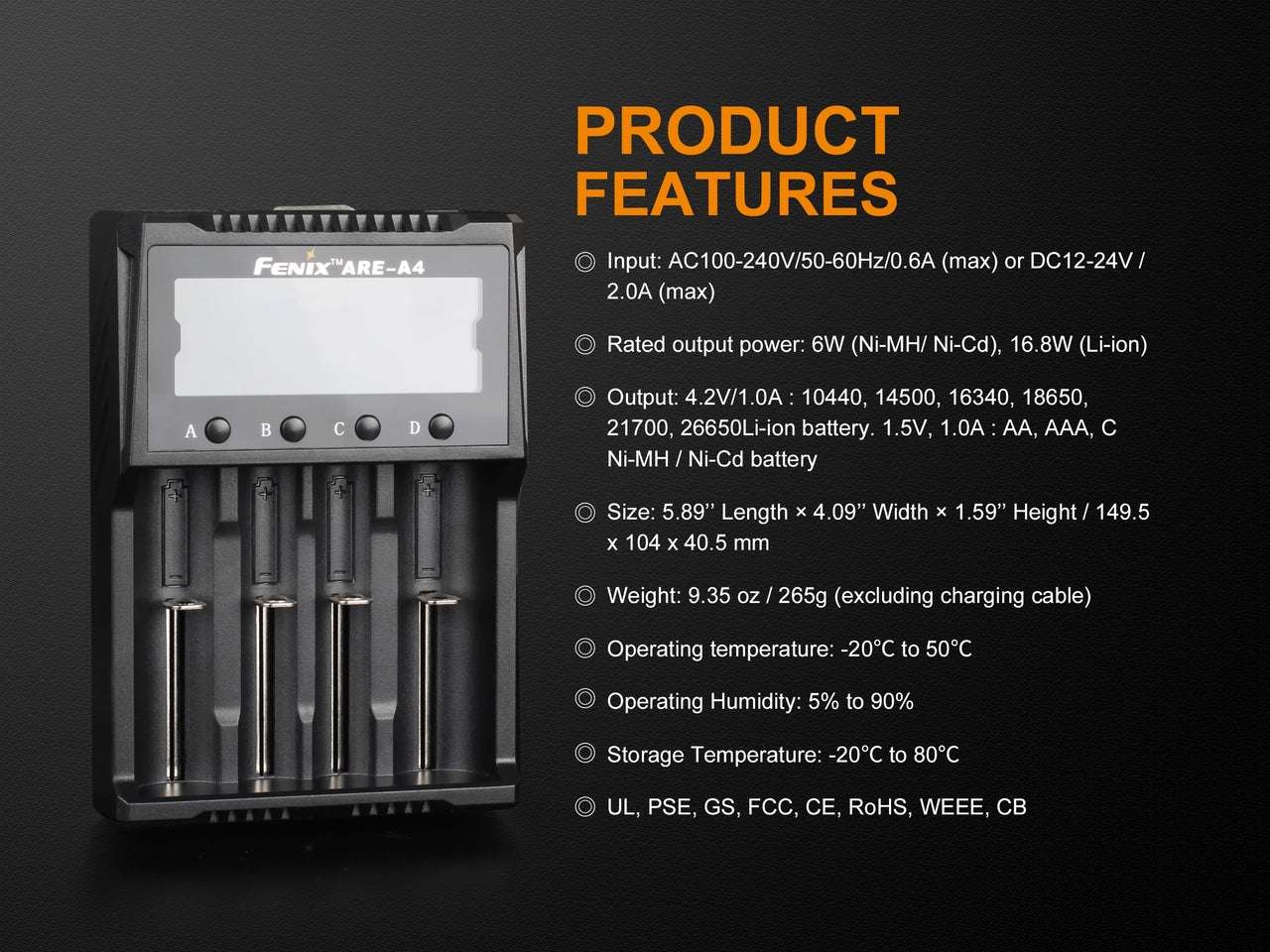 Palmarius Outdoors Fenix ARE-A4 Multifunctional Battery Charger Battery Charger
