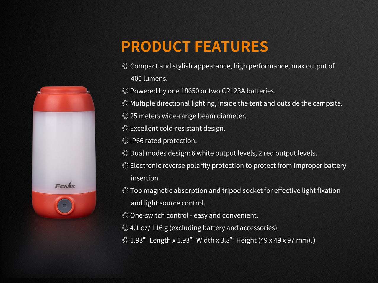 Palmarius Outdoors Fenix CL26R High Performance LED Rechargeable Camping Lantern Lantern