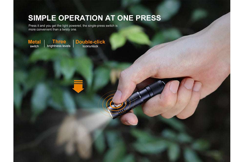 Palmarius Outdoors Fenix E05R Mini Keychain LED Flashlight - 400 Lumens Keychain Flashlight