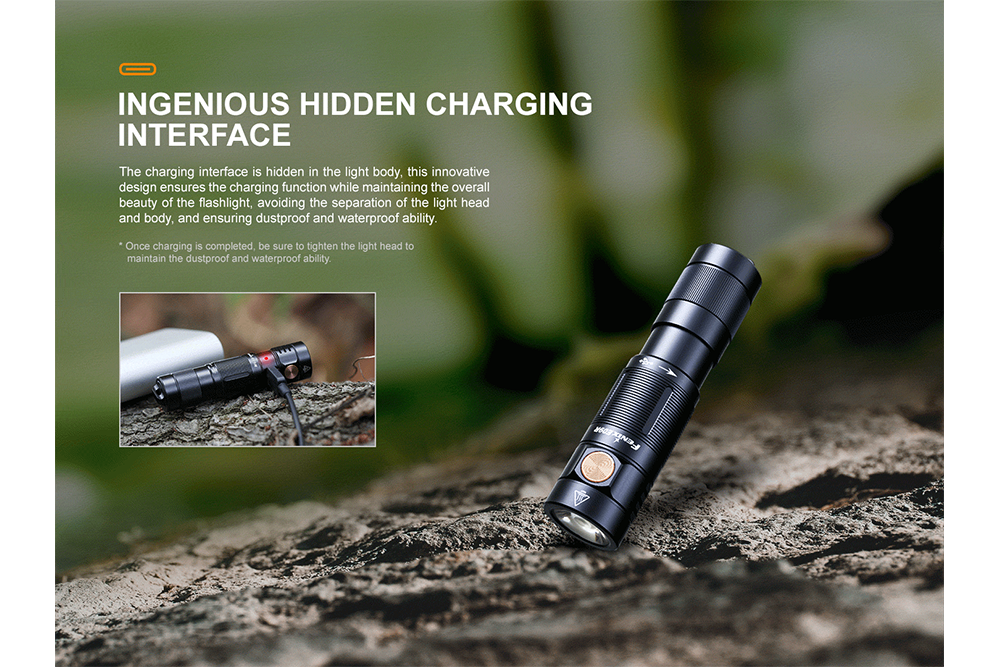 Palmarius Outdoors Fenix E09R Rechargeable High-Output Flashlight - 600 Lumens Keychain Flashlight