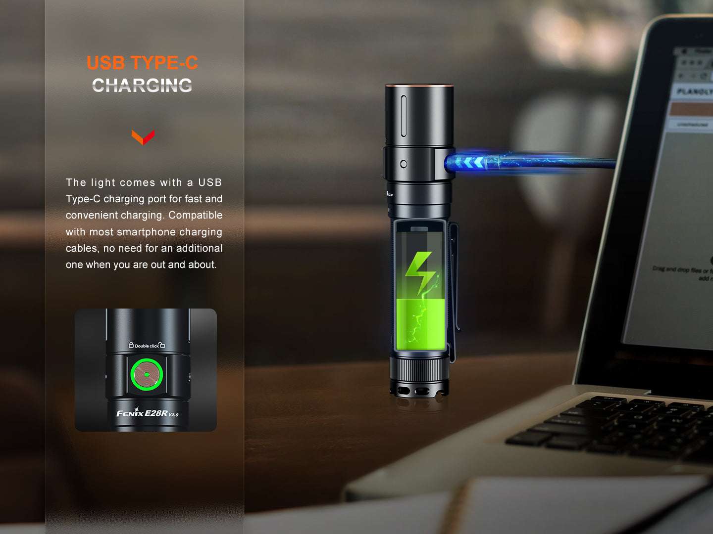 Palmarius Outdoors Fenix E28R V2 Rechargeable EDC Flashlight EDC Flashlight
