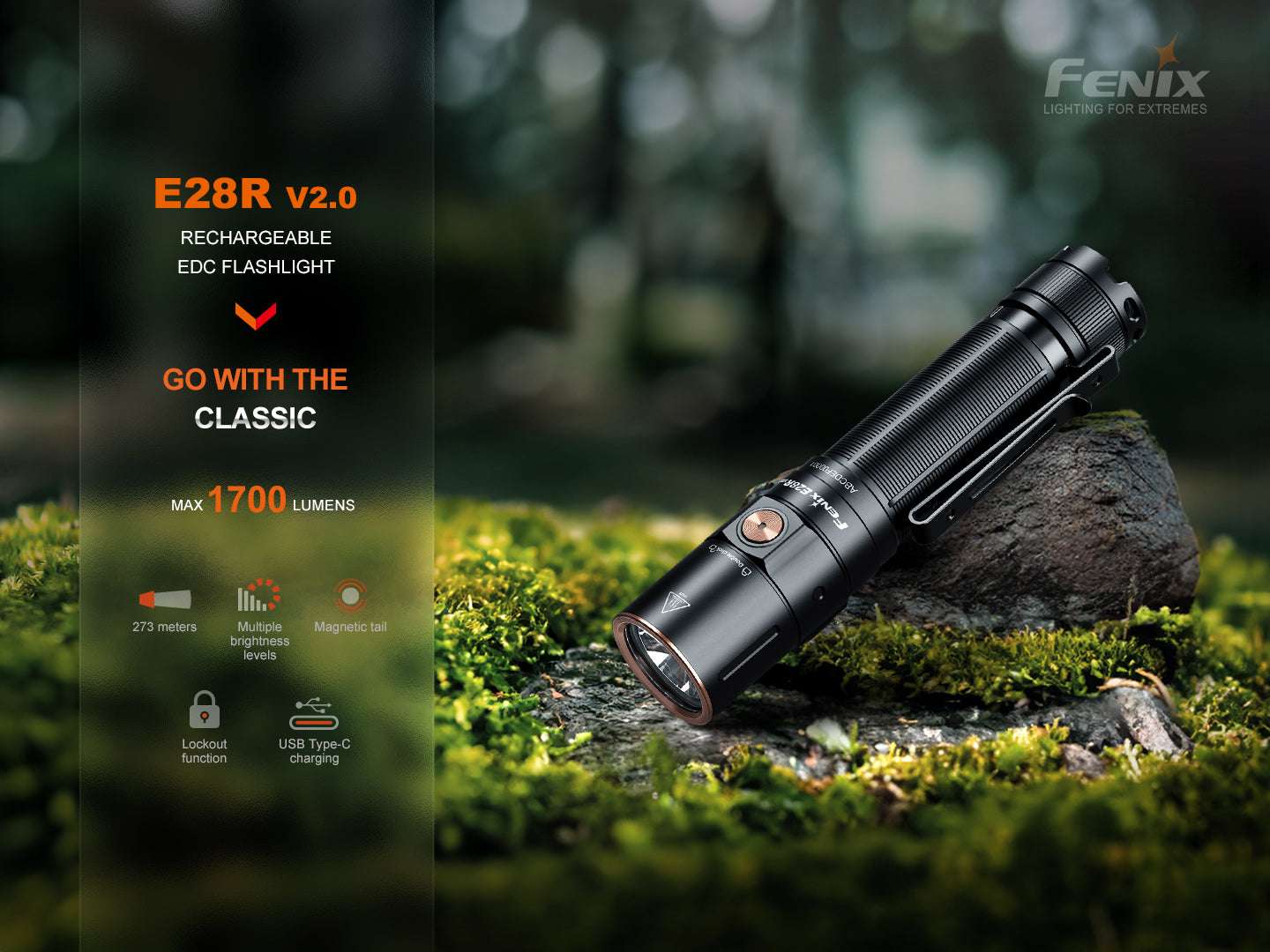 Palmarius Outdoors Fenix E28R V2 Rechargeable EDC Flashlight EDC Flashlight