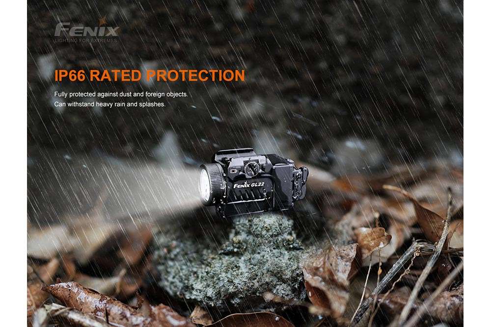 Palmarius Outdoors Fenix GL22 Tactical LED Light with Red Laser Pistol Light