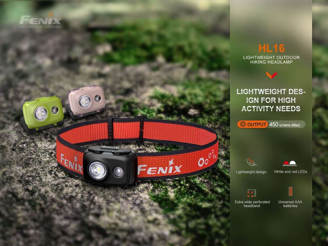 Palmarius Outdoors Fenix HL16 Lightweight Outdoor Hiking LED Headlamp Headlamp