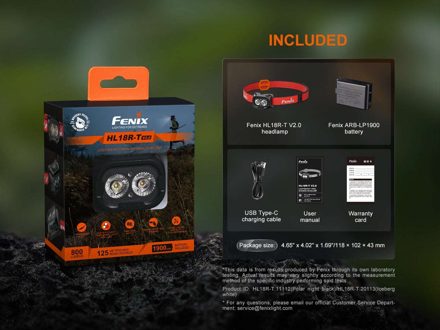 Palmarius Outdoors Fenix HL18R-T V2 Lightweight Trail Running Headlamp Headlamp