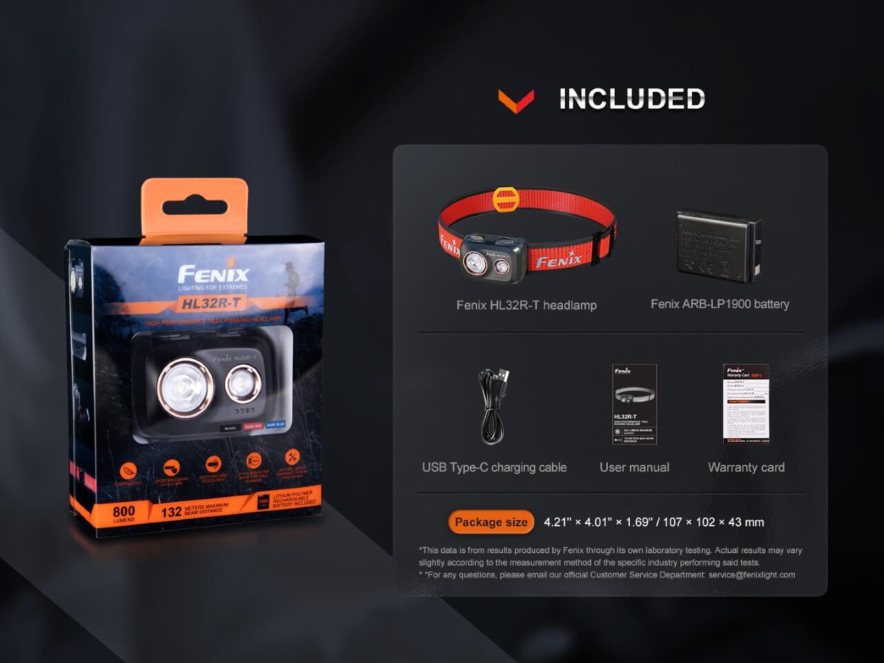 Palmarius Outdoors Fenix HL32R-T Trail Running LED Headlamp - 800 Lumens Headlamp