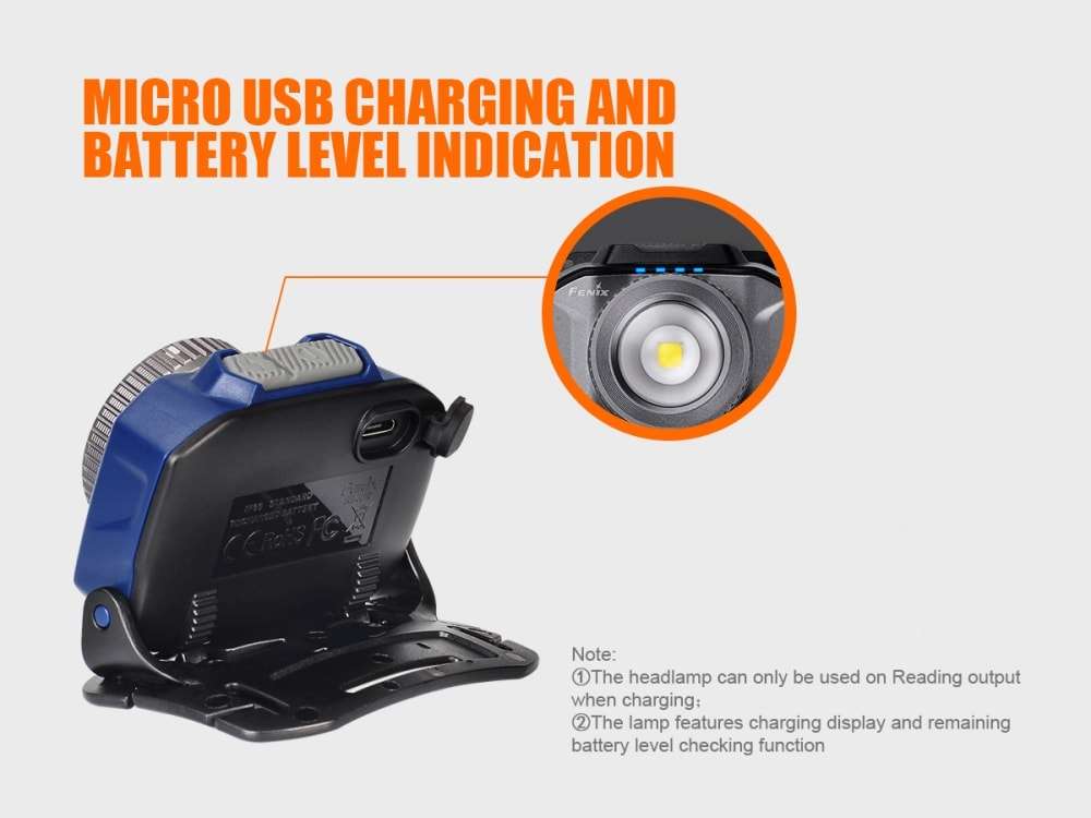 Palmarius Outdoors Fenix HL40R Focusable USB Rechargeable LED Headlamp Headlamp
