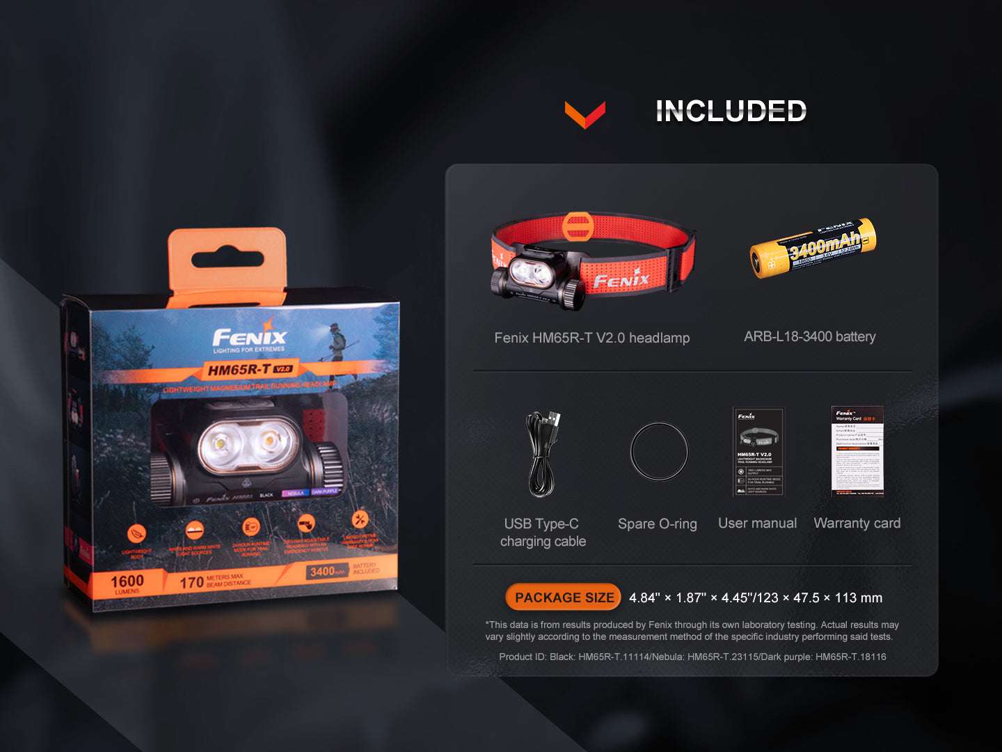 Palmarius Outdoors Fenix HM65R-T V2 Rechargeable Lightweight Trail Running Headlamp Headlamp