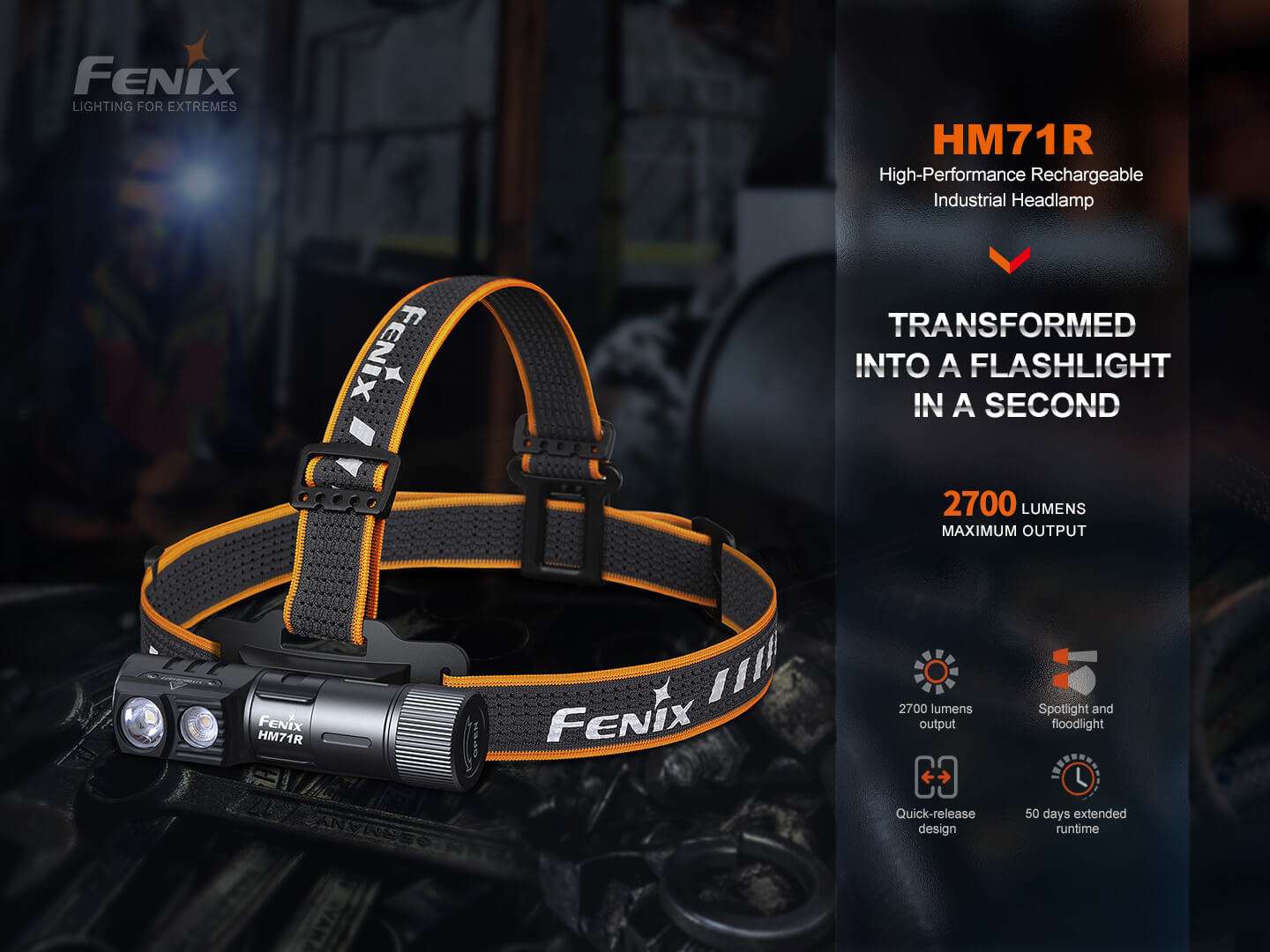 Palmarius Outdoors Fenix HM71R Rechargeable Industrial LED Headlamp Headlamp