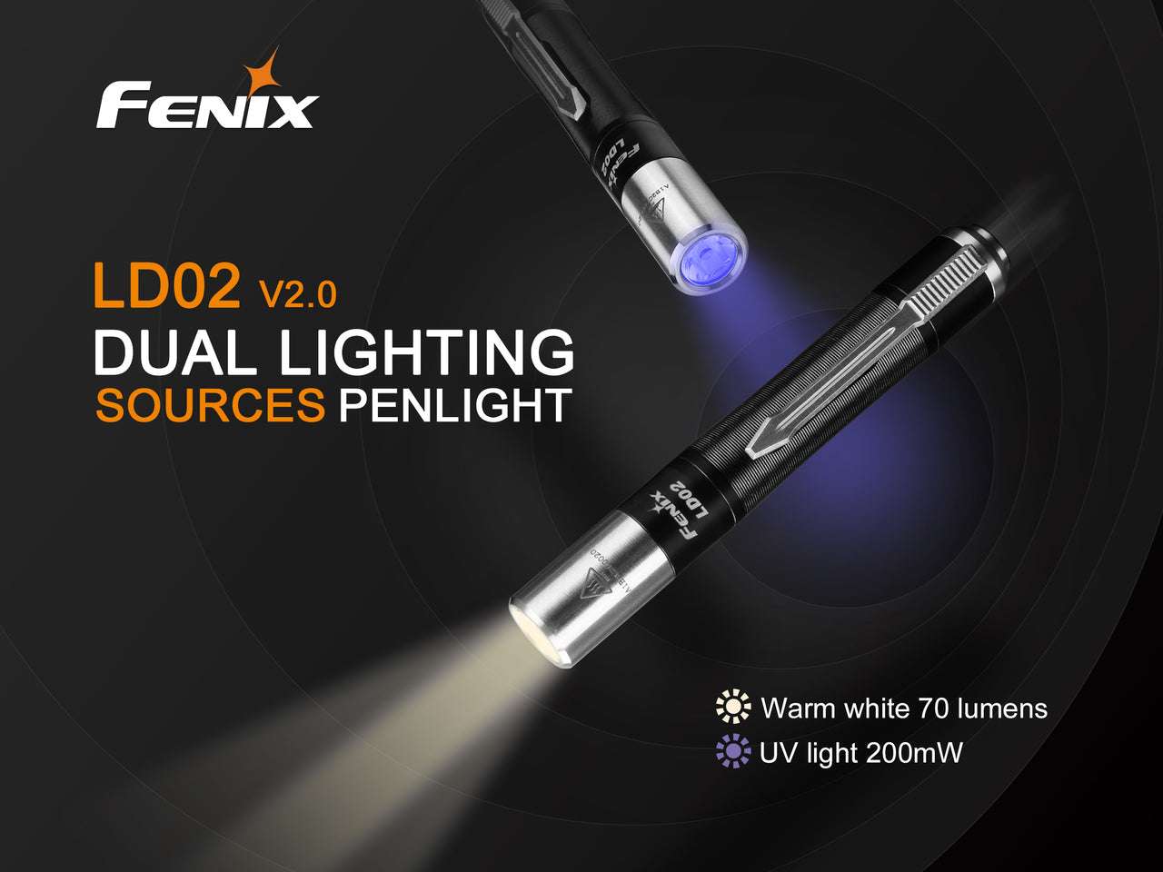 Palmarius Outdoors Fenix LD02 V2.0 EDC LED Penlight with UV Lighting EDC Flashlight
