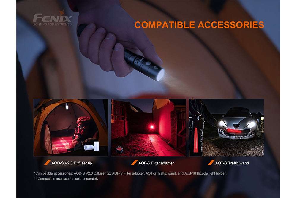 Palmarius Outdoors Fenix LD22 V2 Compact LED Flashlight - 800 Lumens EDC Flashlight