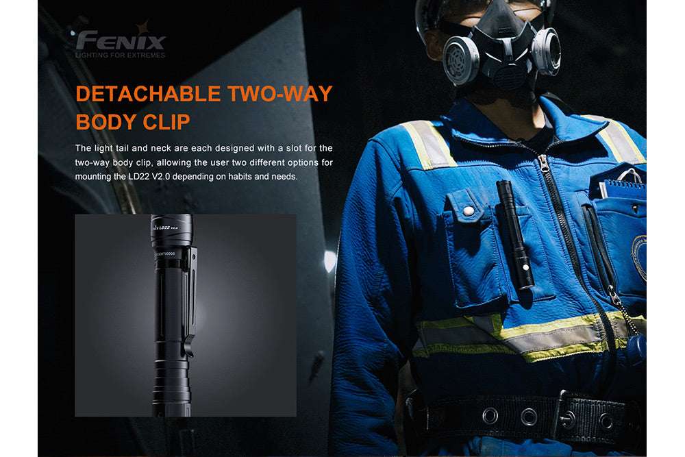 Palmarius Outdoors Fenix LD22 V2 Compact LED Flashlight - 800 Lumens EDC Flashlight