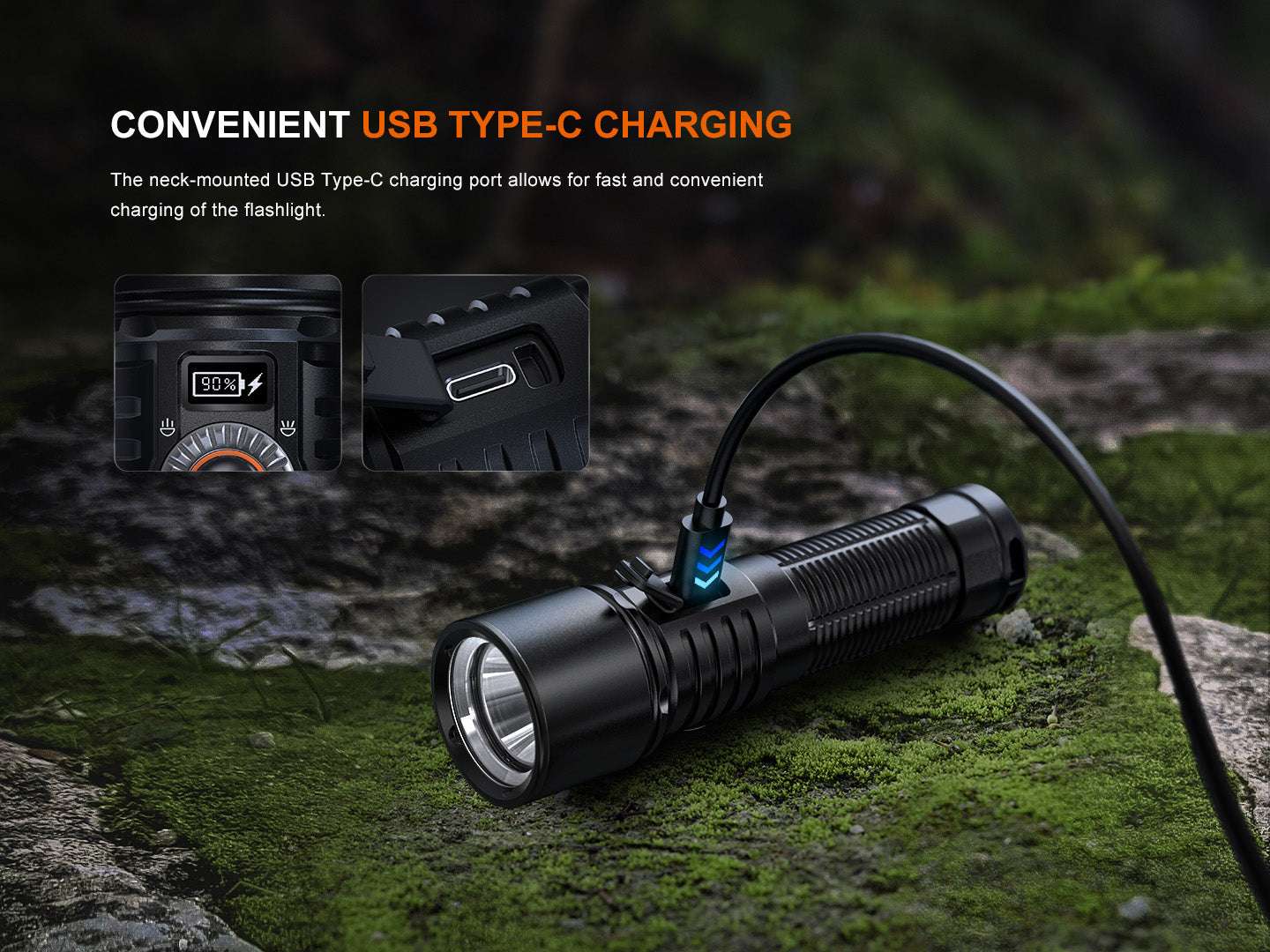 Palmarius Outdoors Fenix LD45R Digital Focus Rechargeable LED Flashlight Rechargeable Flashlight