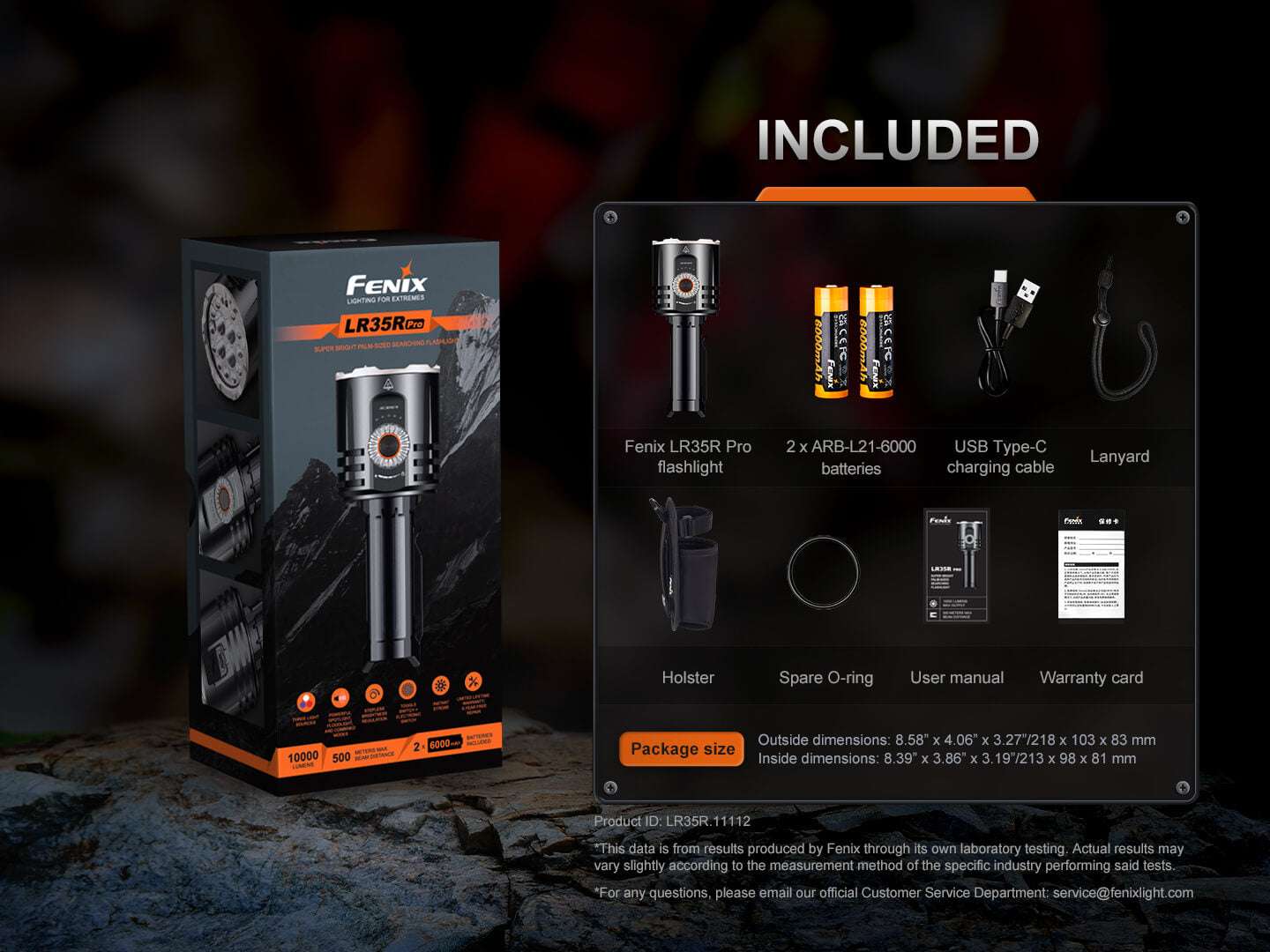 Palmarius Outdoors Fenix LR35R PRO Rechargeable Palm-Sized Searchlight Searchlight