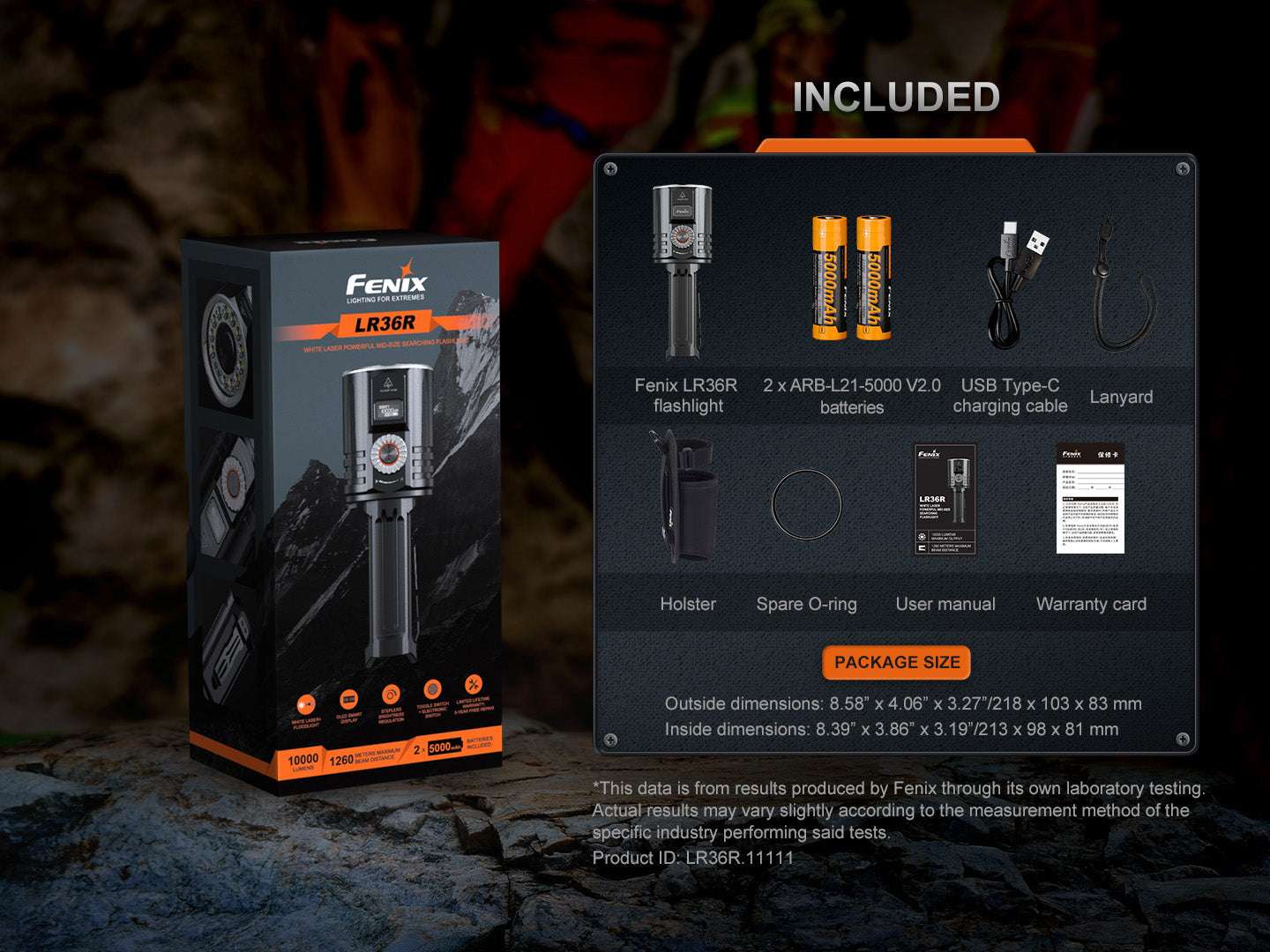 Palmarius Outdoors Fenix LR36R White Laser Searching Flashlight Work Flashlight