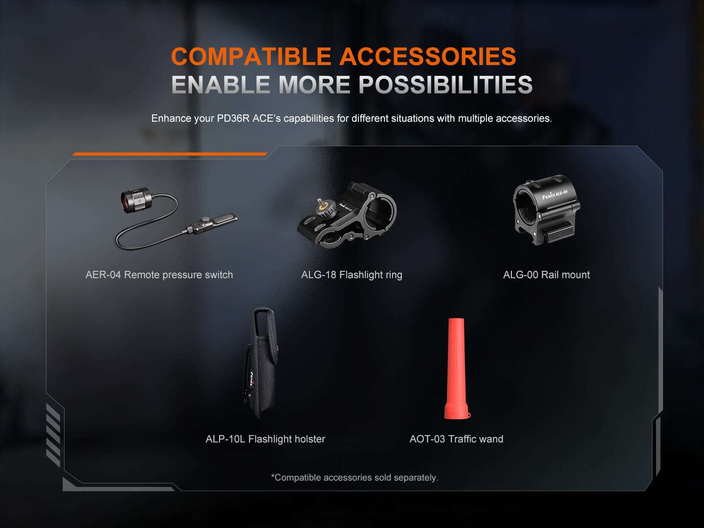 Palmarius Outdoors Fenix PD36R ACE Customizable Multi-Mode Flashlight Tactical Flashlight