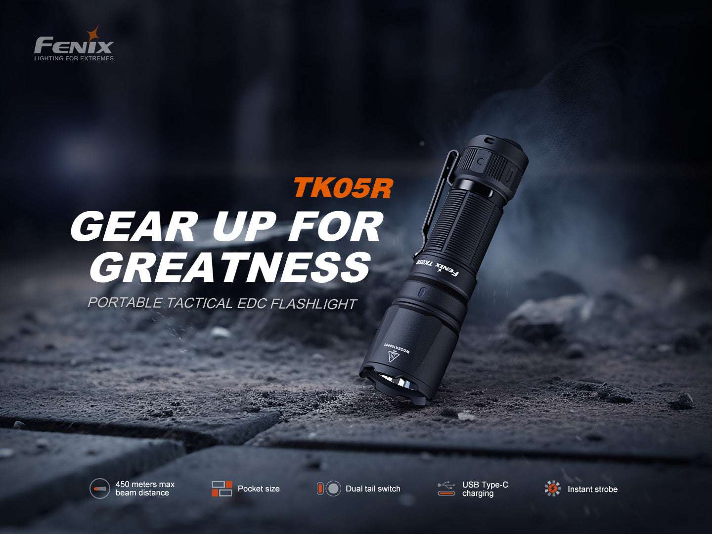 Palmarius Outdoors Fenix TK05R Compact Tactical EDC Flashlight Tactical Flashlight
