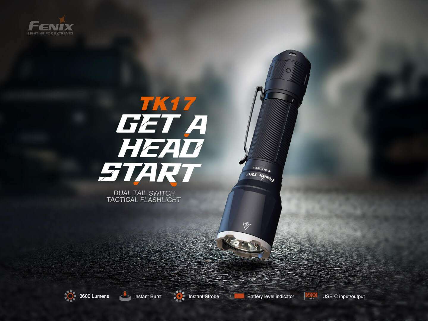 Palmarius Outdoors Fenix TK17 Dual Switch Tactical Flashlight Tactical Flashlight