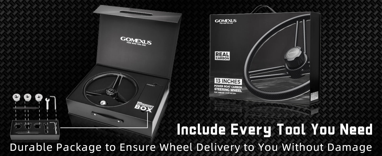 Gomexus Carbon Fiber 13" Boat Steering Wheel