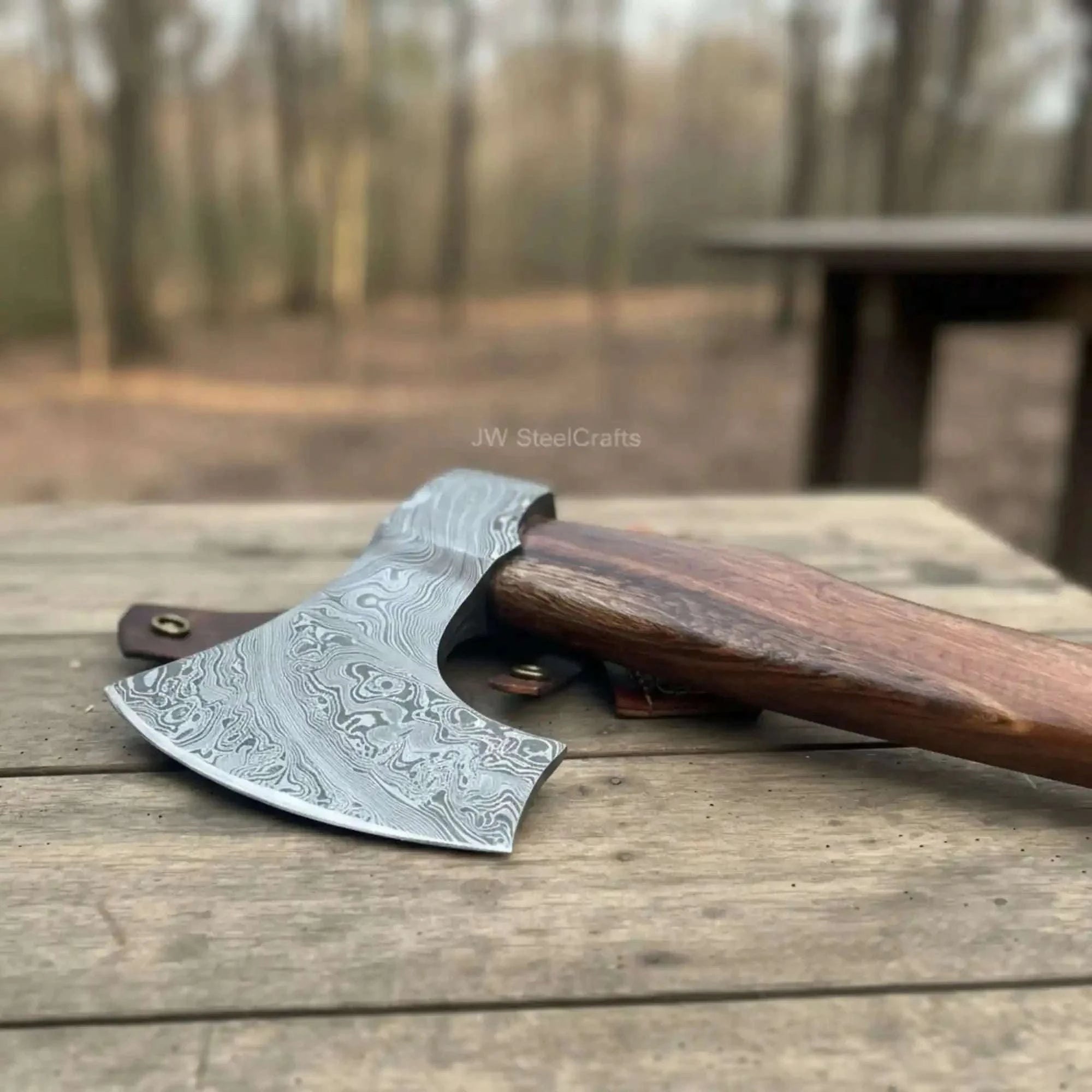 Palmarius Outdoors Viking Bearded Axe Damascus head Wood Handle Viking-Axes