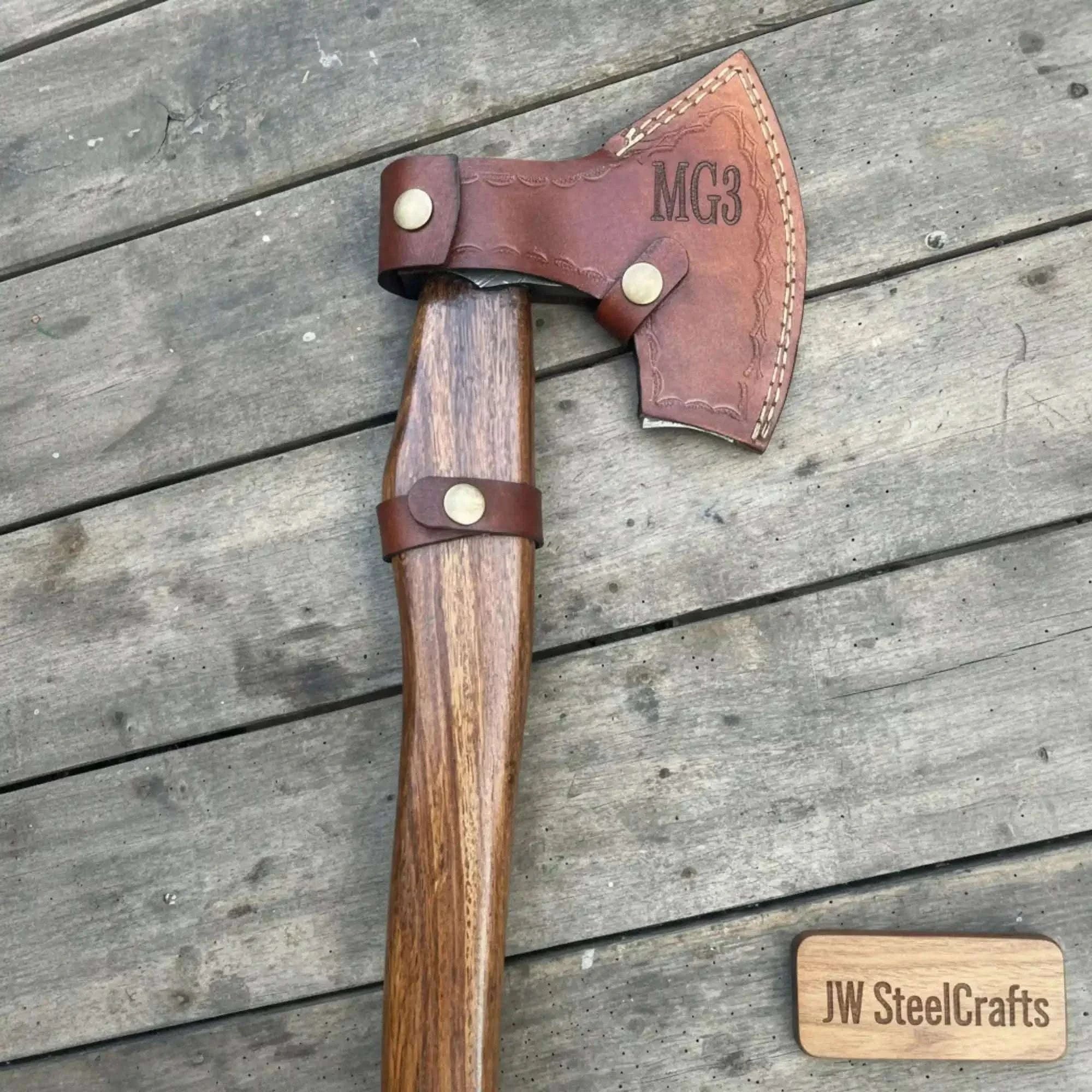 Palmarius Outdoors Viking Bearded Axe Damascus head Wood Handle Viking-Axes
