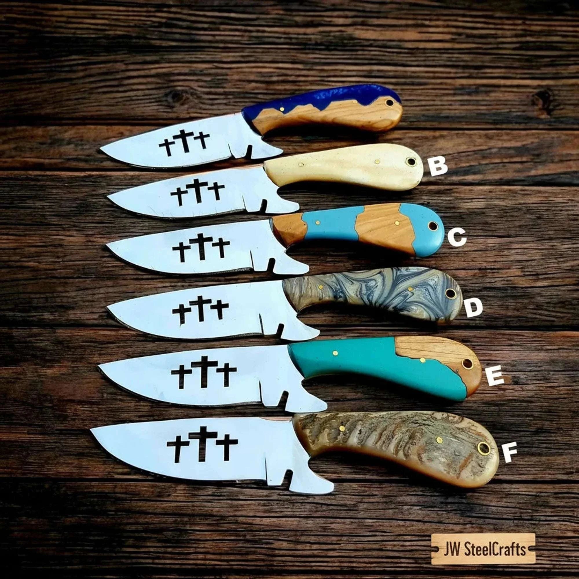 Palmarius Outdoors Three Crosses Cowboy Skinner Set with Carbon Steel Blades Skinner Knife