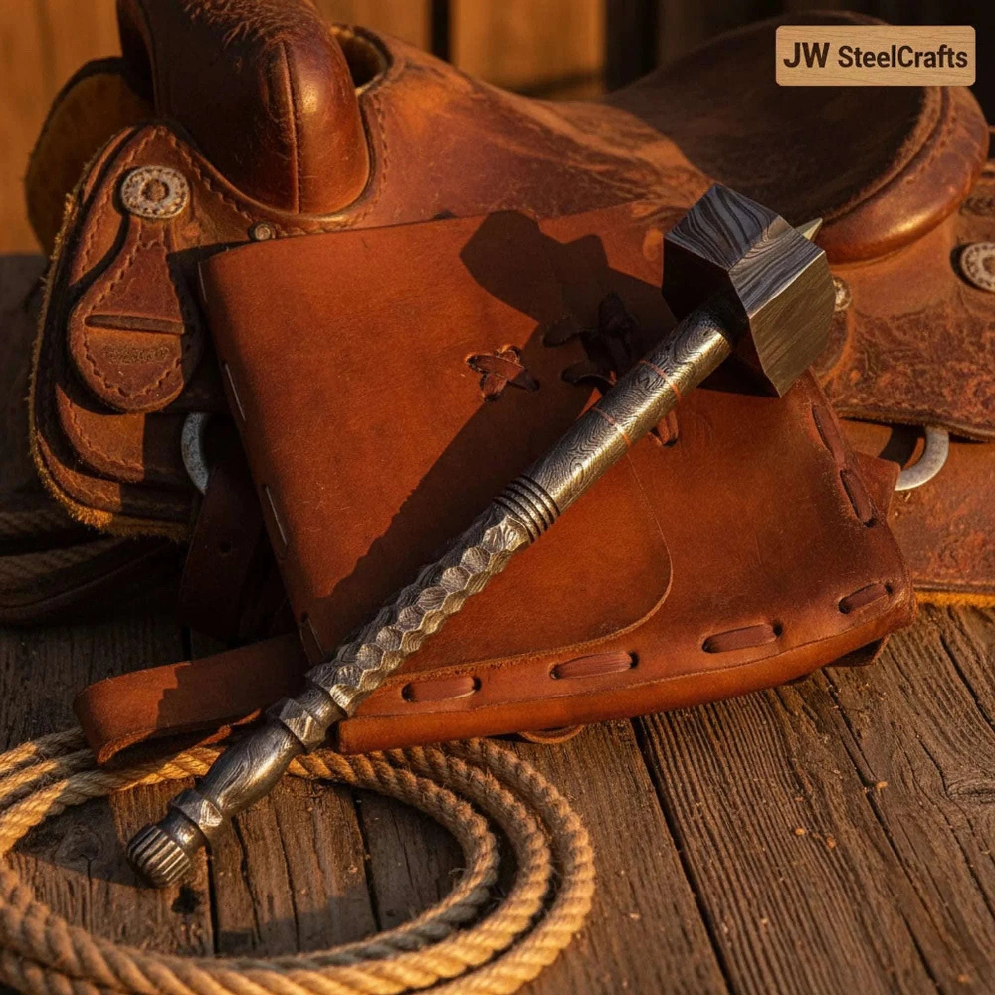 Palmarius Outdoors Rawhide Ranger Hammer 18" Handmade One-Piece Forged Steel Blacksmith Hammer Thor Hammer