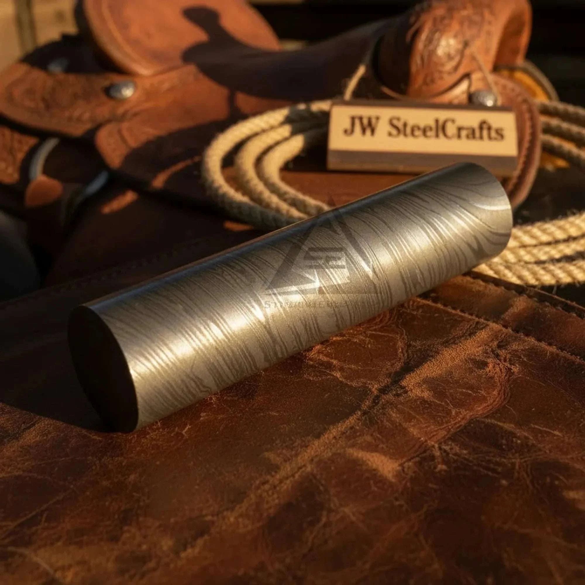 Palmarius Outdoors Damascus Steel Round Bar for Knife Making 