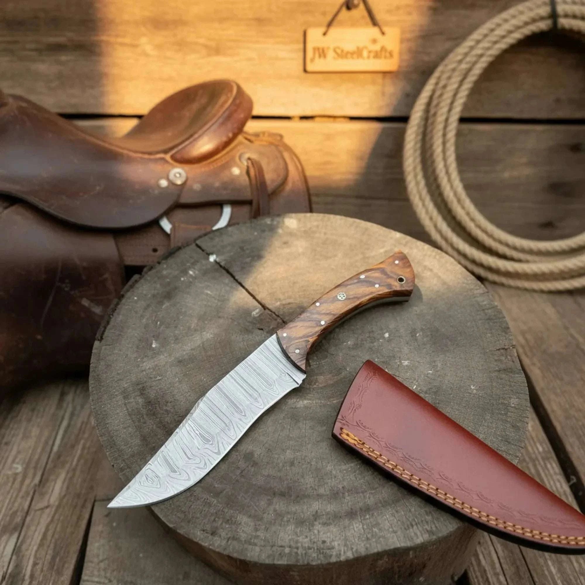 Palmarius Outdoors Professional Carving Knife 6 Inch Blade Wooden Handle Tool Hunting Knife