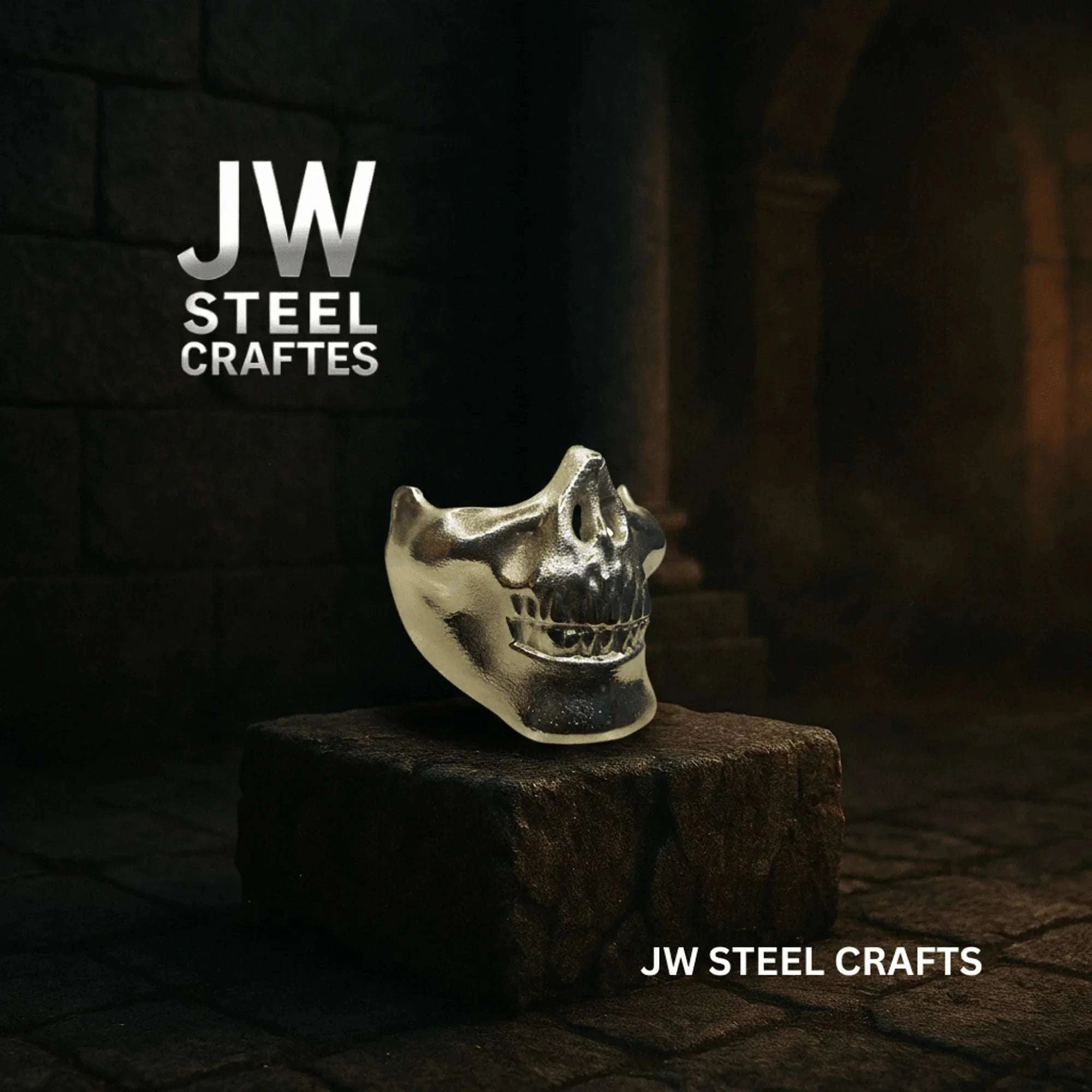 Palmarius Outdoors Polished Metal Skull Decor | Handmade Cast Aluminum Skull Sculpture Mask
