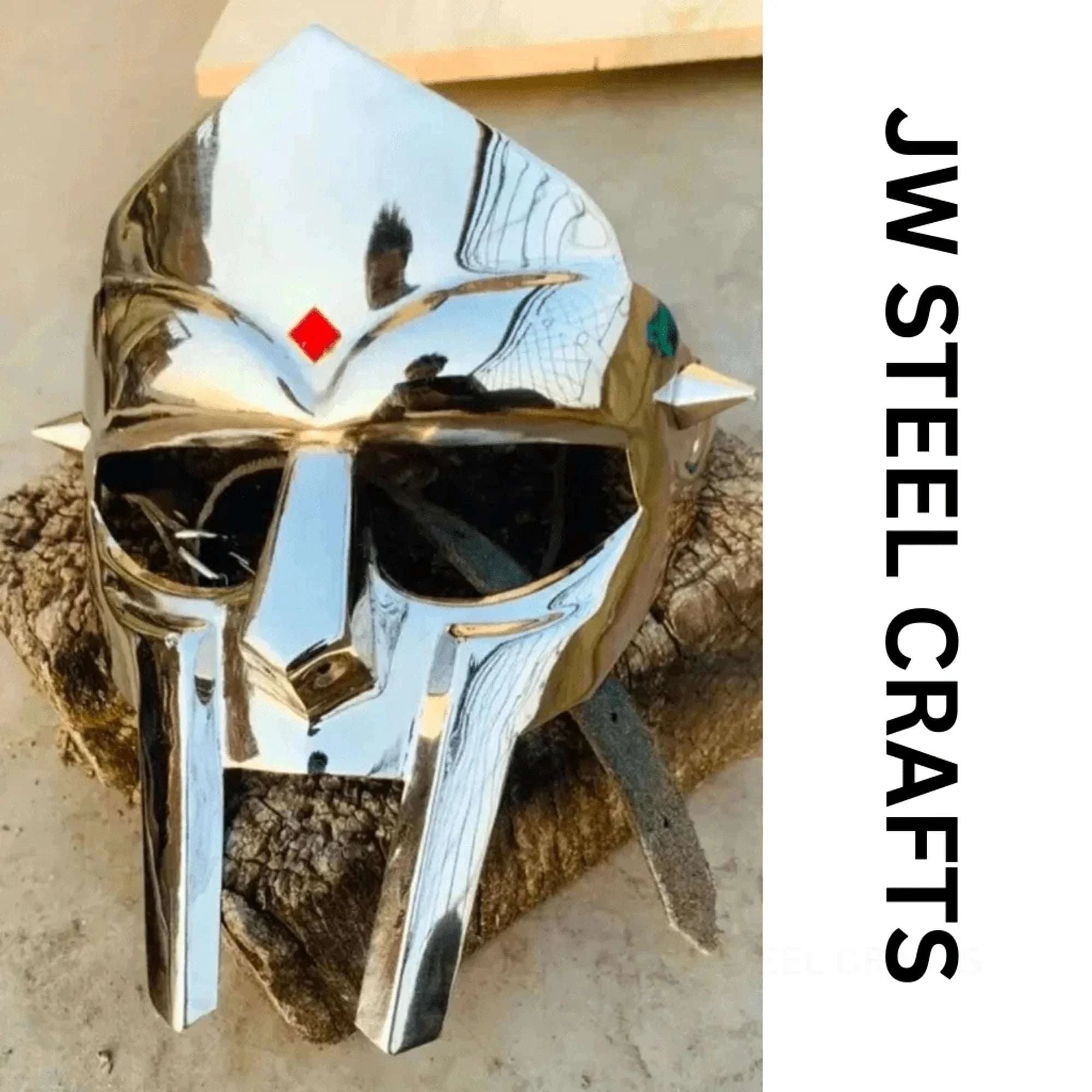 Palmarius Outdoors Polished Gladiator Face Mask | Handcrafted Metal Decorative Helmet Art Helmet