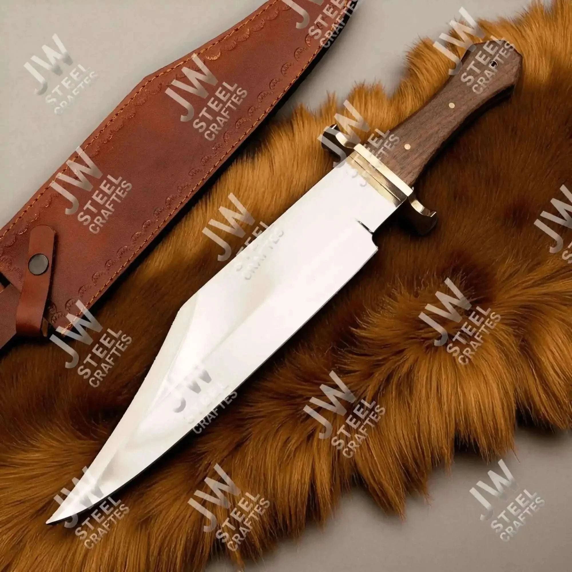 Palmarius Outdoors Handmade Carbon Steel Frontier Bowie Knife with Rosewood Handle | JW SteelCrafts Clip Point Bowie Knives
